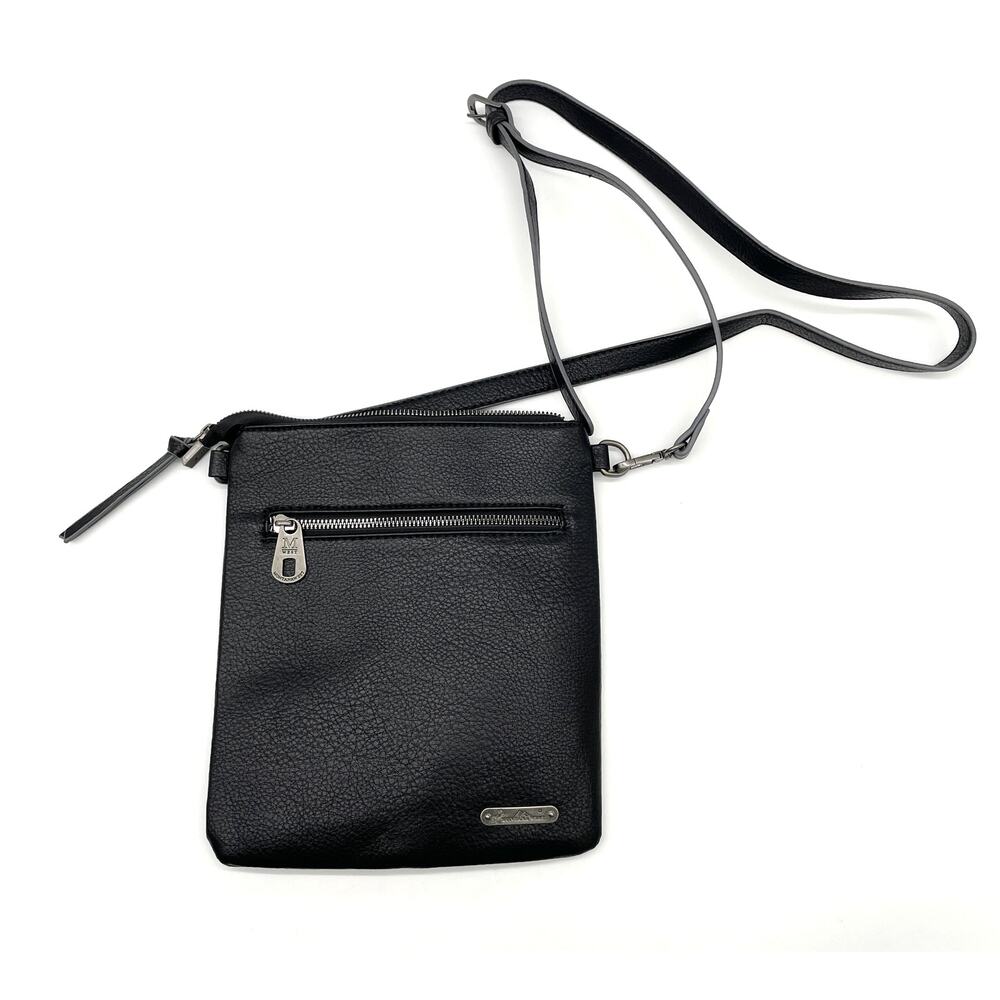 Montana West Crossbody Bag Black Faux Leather Studded Boho Western‎ Minimalist - Picture 3 of 13